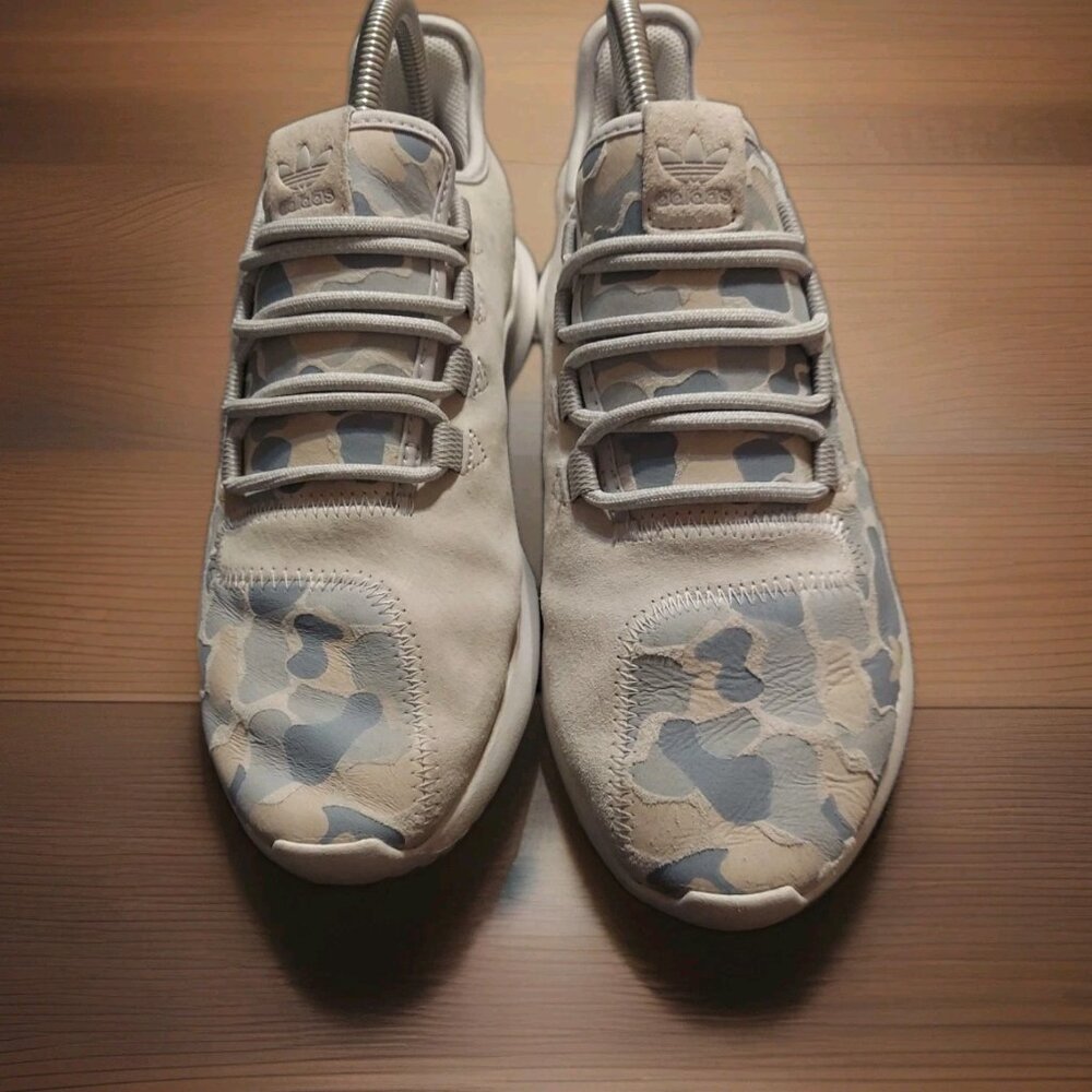 Adidas Tubular‎ Shadow White/Gray/Blue Camo Running Shoes BB8817 Mens 7.5